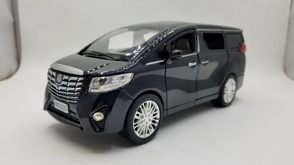 1:24 литая под давлением модель для Toyota Alphard VELLFIRE черный MPV откатная Музыка флэш-светильник сплав игрушка миниатюрная коллекция подарки