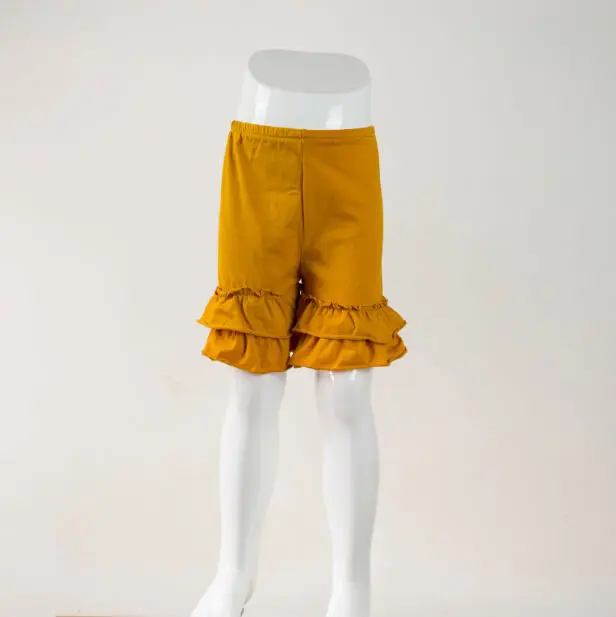 Новое поступление сплошной цвет лето детская одежда рюшами шорты