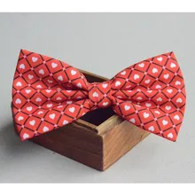 Красный сердечный общий галстук-бабочка, хлопчатобумажный галстук с принтом, мужской свадебный галстук-бабочка, галстук ручной работы