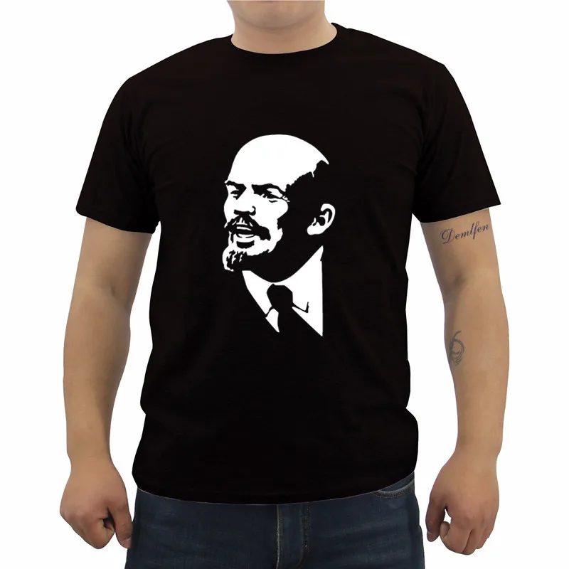 

New Cool T-shirt T-shirt Soviet Russia Cccp Lenin Print T-Shirt Casual Male Short Sleeve O-neck Shirts Cool Streetwear