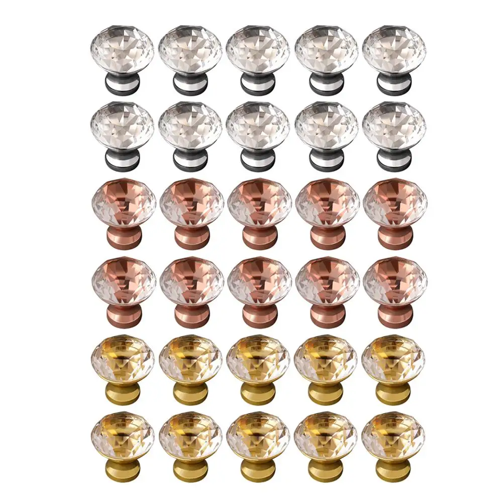 

Door Handle Knob Crystal Glass Modern Minimalist Handle Cabinet Hardware Drawer Furniture Cabinet Kitchen Door Pull Handle 10Pcs