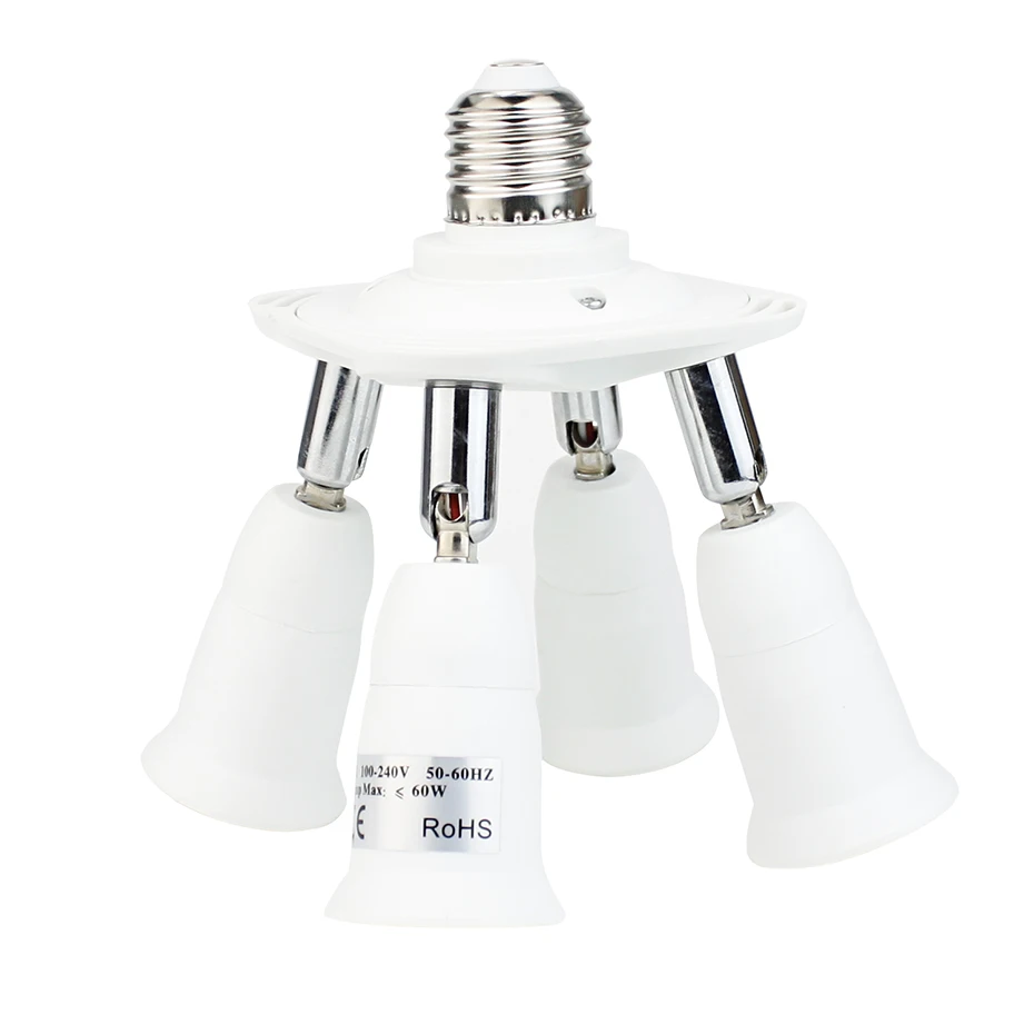 

360 Degree Adjustable E27 Lamp Light Socket Adapter Power Socket Splitter Conventer Lamp Holder for Studio Light photography