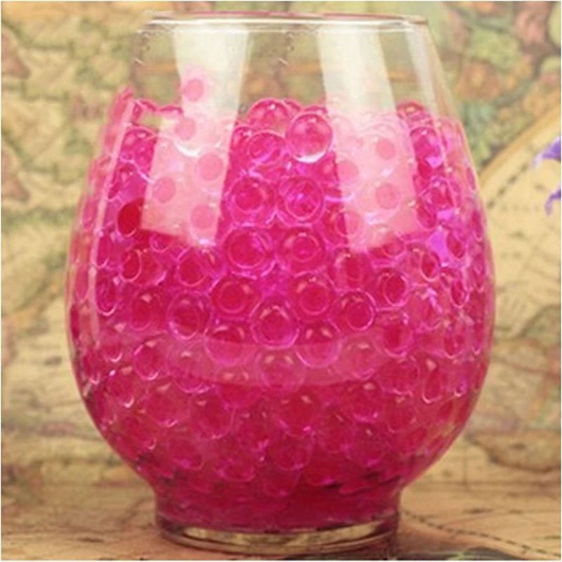 

50g/ Pearl Dark Pink vase filler Shaped Crystal Soil Water Beads Mud Grow Magic Jelly Balls For event/Flower glass/Weeding decor