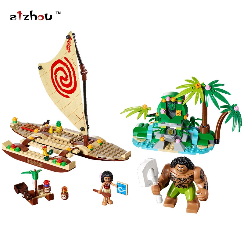 

Stzhou 322/221Pcs Moana's Ocean Voyage Friends Model Building Block Toy Maui Princess Moana Compatible Legoing Friends