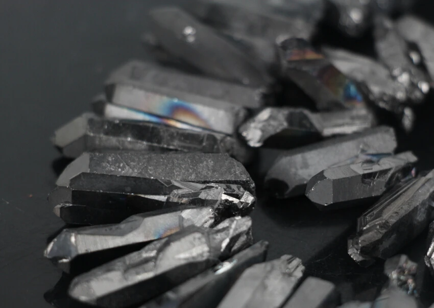 15,5 дюймов, черный титановый необработанный кристалл, бусинки-подвески, необработанный кварц, хрустальные бусинки, ювелирные изделия