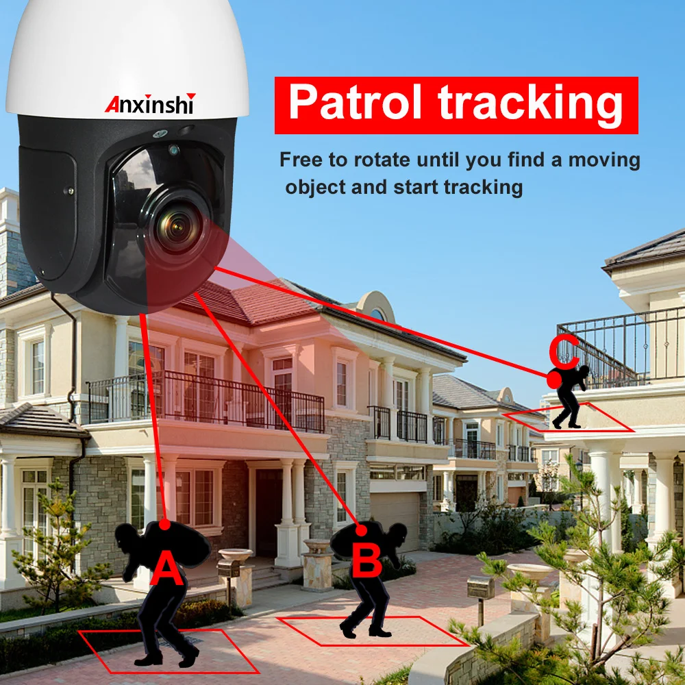 Starlight ночное видение Лазерная инфракрасная камера 300 м HD 5MP CCTV IP PTZ