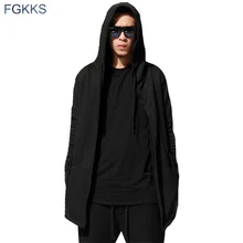 FGKKS Casual Men Hooded Black Gown Sudaderas Hombre Hip Hop Hoodies Sweatshirts long Sleeves Assassins Creed Mens hooded Coat