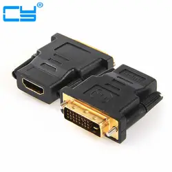 Бесплатная доставка DVI-D 24 + 1 Булавки мужчина к HDMI Женский M-F адаптер конвертер для HDTV ЖК-дисплей мониторы