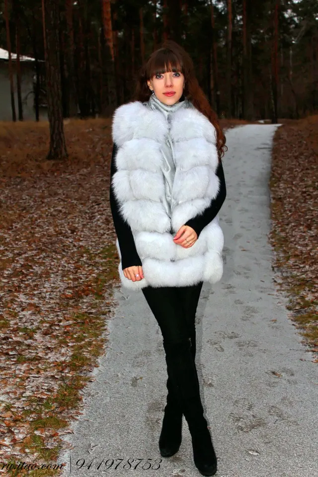 Меховая жилетка из натурального меха для женщин, роскошный жилет, короткая шуба без рукавов, теплая куртка Jas, зимняя меховая жилетка для женщин
