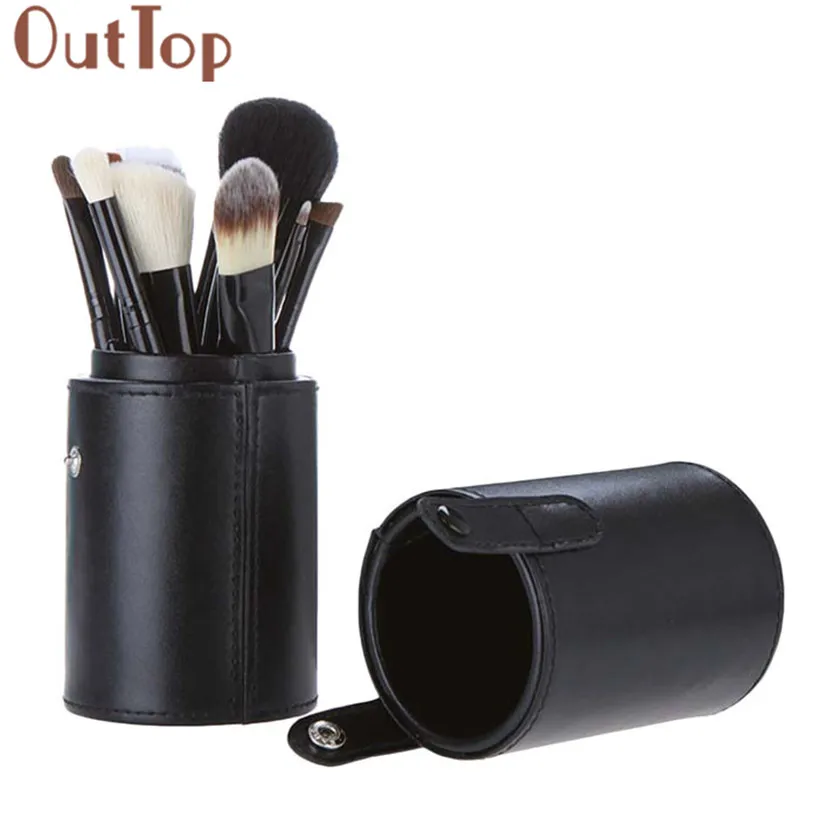 

OutTop Maquiagem Professional PU Pound Makeup Brushes Holder Cosmetic Brush Container Cylinder Vessel Holder 2018 18jan12