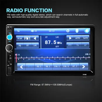 

7'' HD Bluetooth Touch Screen Car Stereo Radio 2 DIN FM/MP5/MP3/USB/AUX + Camera New High Quality and Durable Practical l0417