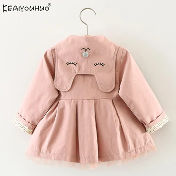 

KEAIYOUHUO 2017 New Spring Autumn Coats For Girls Jacket Cat Collar Long Sleeve Girls Coats Jackets For 1-3 Years Kids Outerwear