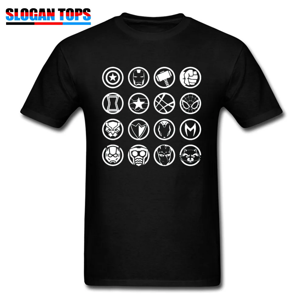 

Marvel T Shirt Men Cotton Tshirt Avengers Infinity War Hero Icon T-Shirt Thor Captain America Spiderman Hulk Comic Fans Top Tees