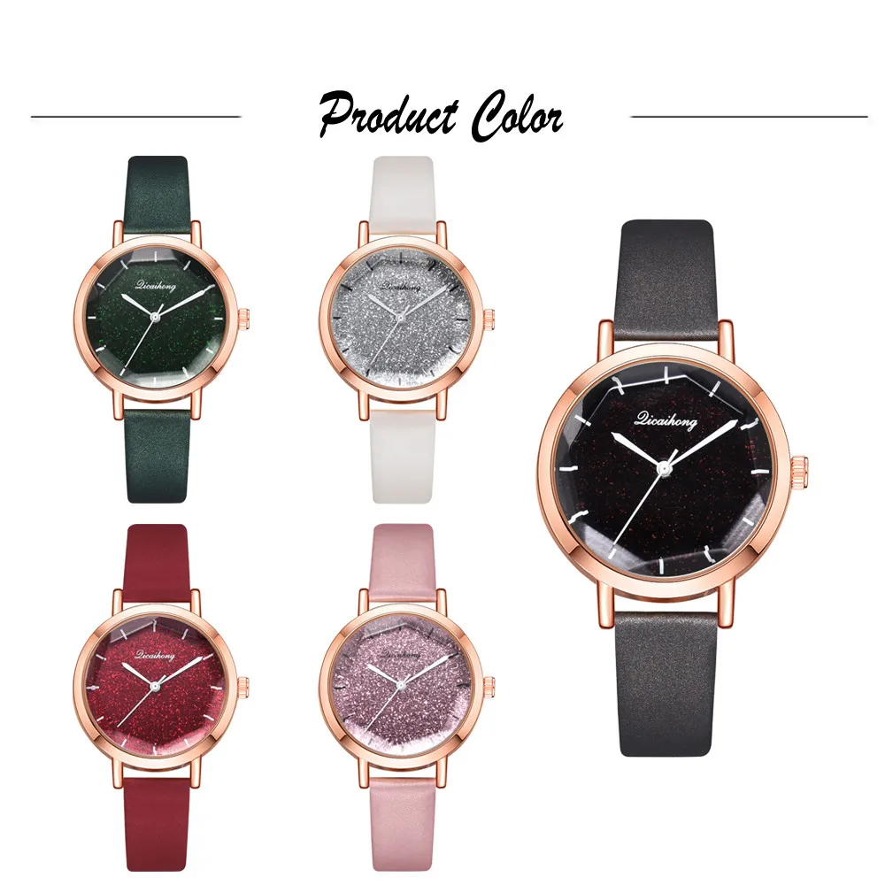Женские кварцевые часы reloj mujer женские стеклянные кожаные наручные студенческие