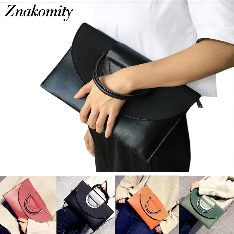 Znakomity الأسود حزب النساء مخلب حقيبة سلسلة الكتف حقيبة مغلف الجلود مخلب محفظة حقيبة الإناث للنساء حقائب رسول