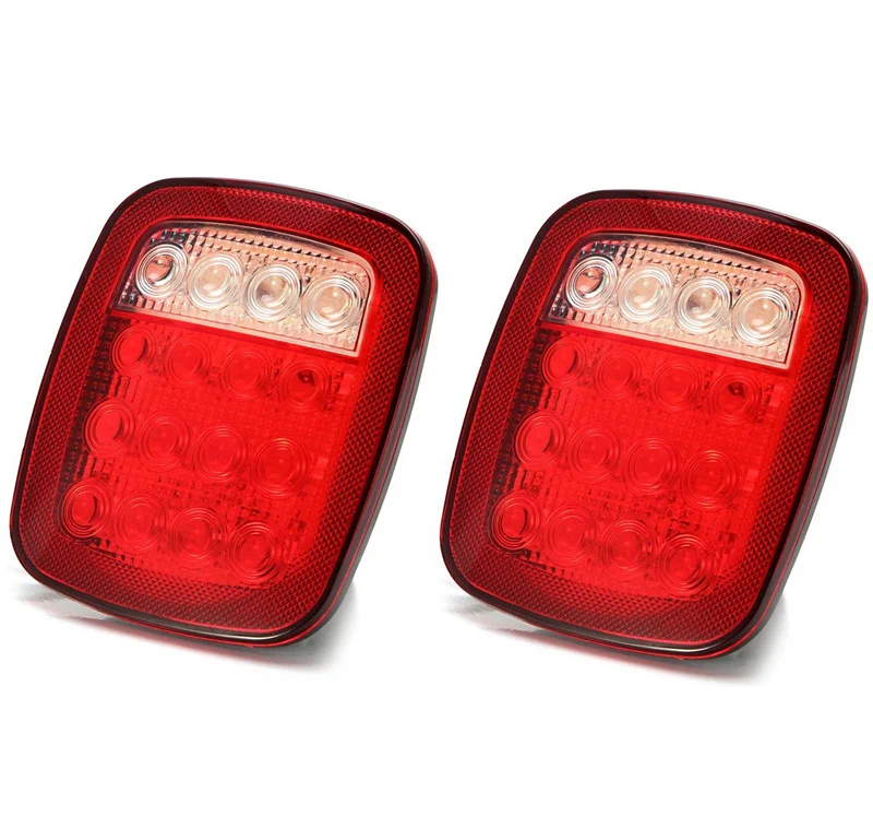 White Dual Colors Universal Back Up lamp, Stop Tail Turn Signal Light for 12V Vehicles