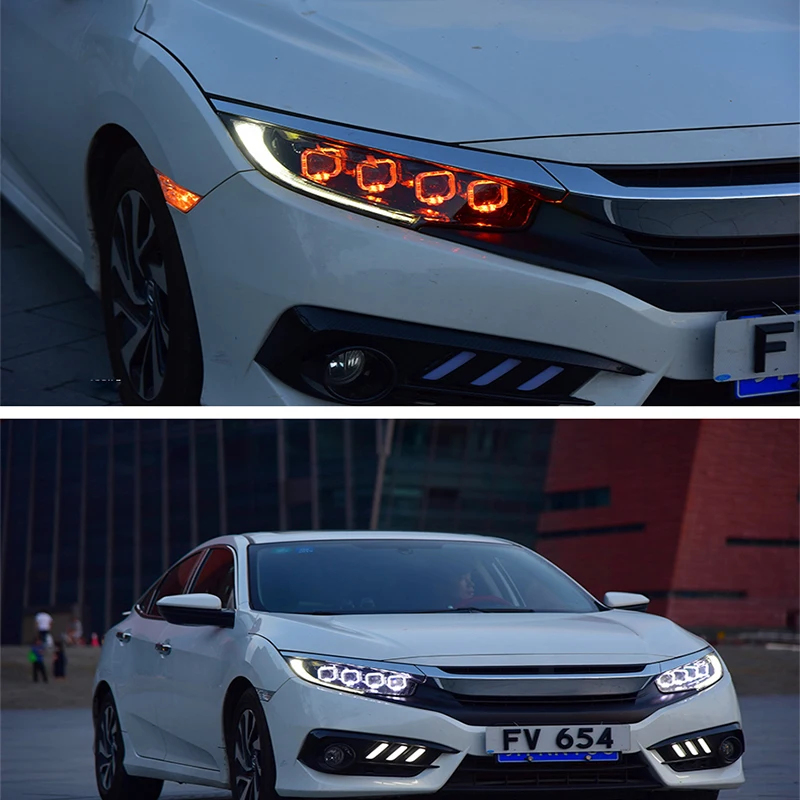 Для Honda Civic головной светильник s в сборе полная СВЕТОДИОДНЫЙ дизайн 2016 2017 год