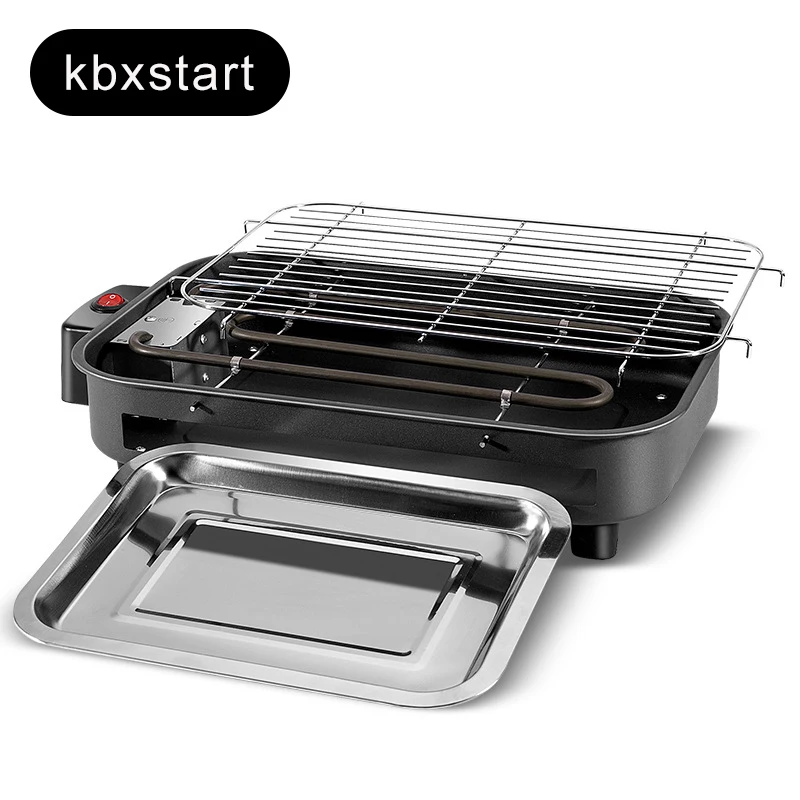 SEAAN Electric Smokeless Grill Multifunctional High Performance Electric Grills Baking Pan 1300w 220v Electric Barbecue Table Barbecue Grill Teppanyaki Barbecue Pot Household Indoor Outdoor Barbecue