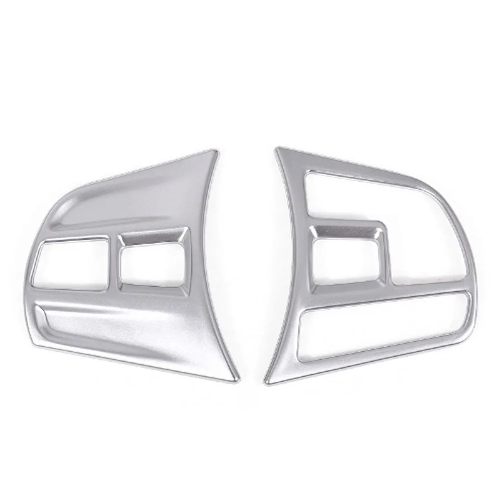 Matte Chrome font b Interior b font Accessories Steering Wheel Button Cover Trim For BMW 3