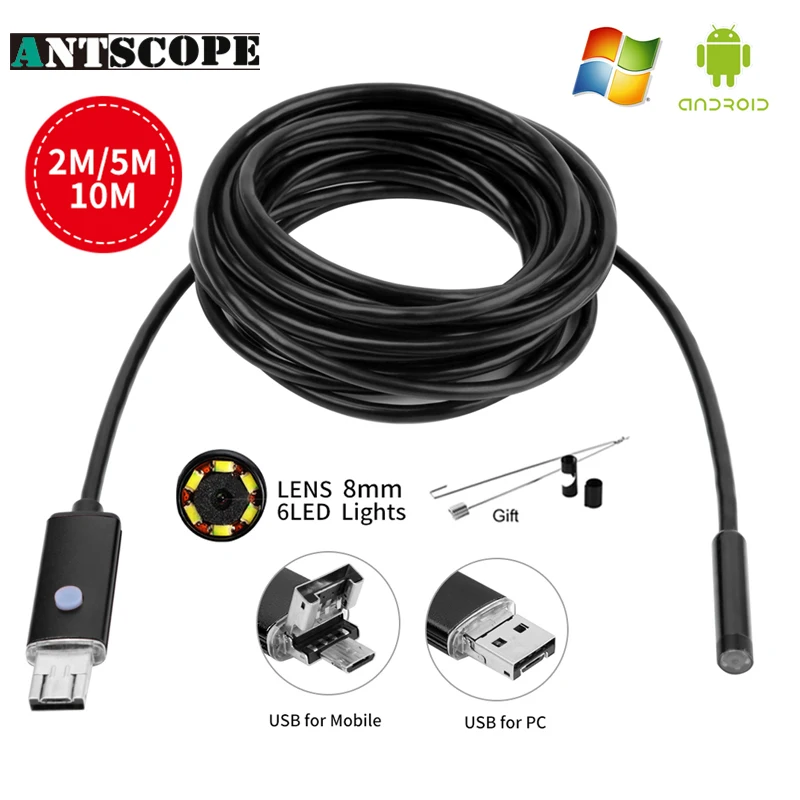 

Endoscope 8MM 2M 5M 10M USB Android Endoscope Camera 720P Pipe Tube Inspection Android Endoscopic Borescope USB Endoskop 49