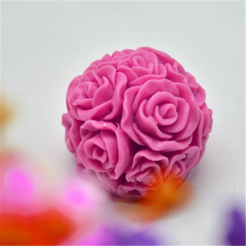 3D высушенный цветок для свечи Кремниевая гипсовая форма DIY формы для мыла розовый шар ароматерапия свечи силиконовые формы для украшения дома