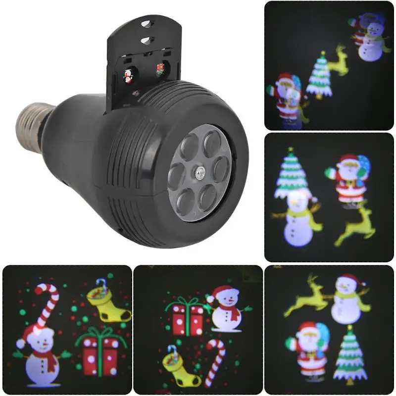 

E27 Christmas Pattern LED Laser Projector Colorful Rotating Stage Lamp Bulb