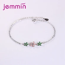 925 пробы, серебряный, корейский, регулируемый, изысканный, три цвета, цветы, женская мода, один продукт, браслет, подходит для любого, вечерние