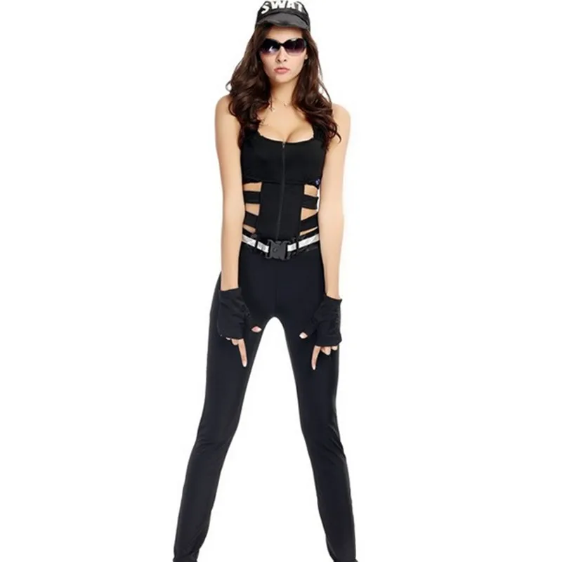 fantasia policewoman cosplay female swat costume disfraces halloween costume for woman exotic apparel game uniform - Exotic Halloween Costume fantasia policewoman cosplay female swat costume disfraces halloween costume for woman exotic apparel game uniform - Exotic Halloween Costume