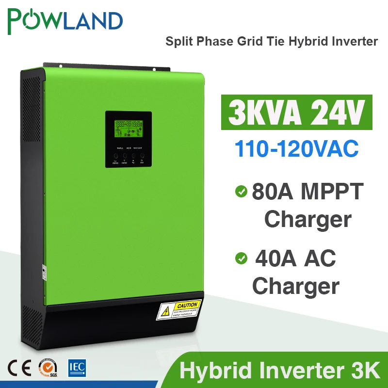 

Grid Tie Inverter 120V 2000W 48V Solar Inverter 2250W MPPT Inverters Pure Sine Wave Hybrid Inverter 30A AC Charger inversor