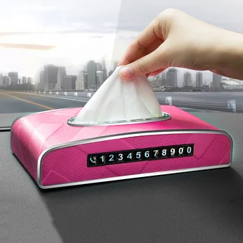 

New Universal Car Armrest Box Tissue Box Creative Luminous Temporary Stop Sign Tissue Box Car Interior Products Car Accessories