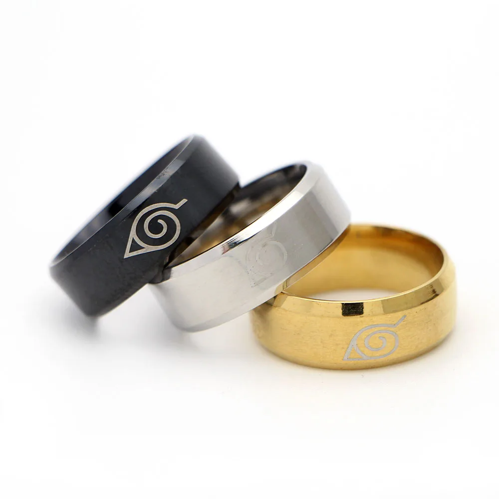 Мужское кольцо из нержавеющей стали с логотипом Наруто 8 мм|ring ring|rings for womenring |