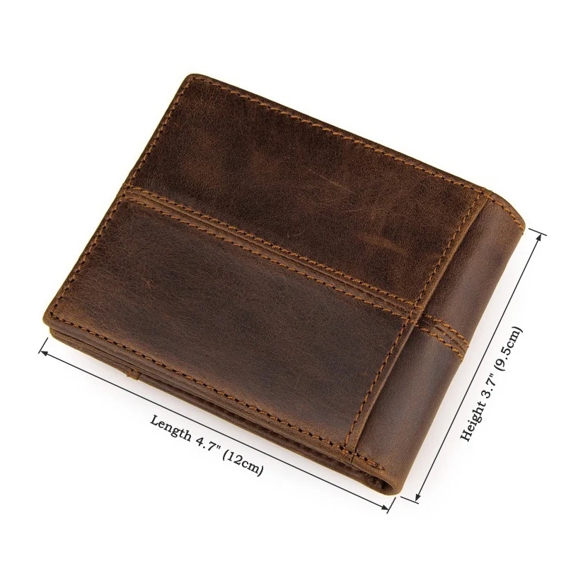 

Genuine Leather Men Wallet Travel Trifold Short Design Pocket Purse Wallets