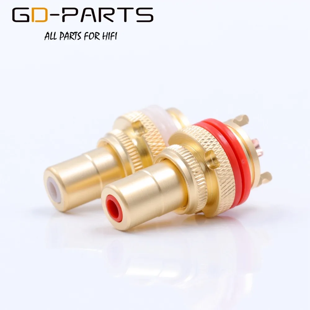 GD-PARTS Gold Plated Brass Female RCA Jack Connector Terminal AMP TV Audio Video Signal Input Output Copper Pin Hifi Audio DIY outdoor waterproof network cable connector double female rj45 lan dustproof ethernet coupler adapter cat5 6 7 cable extension