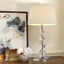 Европейский хрустальный шар настольные лампы прикроватная тумбочка для спальни гостиная гостиничная настольная лампа теплая ткань абажур домашний декор тумбочка лампа