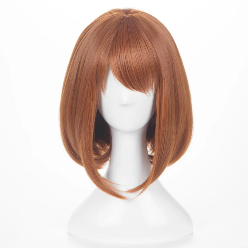 

Anime My Hero Academy Ochako Uraraka Pear Short Synthetic Brown Wig Anime Cosplay Wig + Cap + Free Shipping