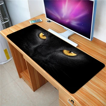 

FFFAS Serious cat mouse pad Black style Notebook computer PC Keyboard and mouse mat Gifts of Global Popularity XXL