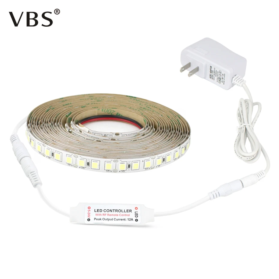 #Best 120leds m Super Bright LED Strip Light 4040 SMD 60leds m Flexible Tape RF Remote Dimmer AC 220V 110V to DC 12V Kitchen Bed Lamp