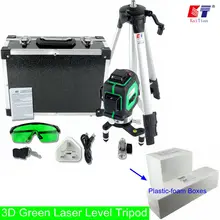 KaiTian 3D Зеленый Лазерный Уровень с Наклоном Слэш Функция и 360 ротари Self Leveling Открытый 532nm Лазерный ЕС Уровня Траверса Линии