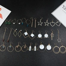 

1Pair Hot High Quality Elegant Alloy Crystal Heart Star Hollow Women Lady Girl Dangle Earrings Popular Jewery