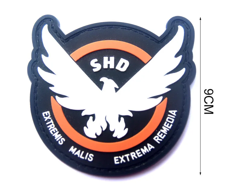 ПВХ патч The Division SHD Wings Out патч крюк и петля армейская гордыня нарукавная нашивка на рюкзак игра страйкбол Косплей Военный Патч - Цвет: 1