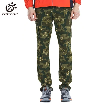 

TECTOP outdoor elastic camouflage quick-drying pants men's hiking hunting trousers men and women Slim breathable training pants