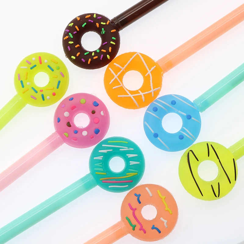 

2pc/bag, 0.38 Mm Creative Cartoon Donut Pencil Cute Kawaii Candy Pencil Student Children Stationery Black Gel Pen