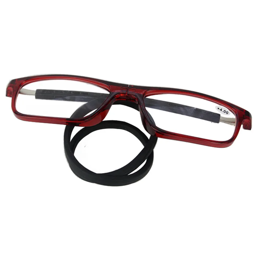 

Magnetic reading glasses Women Men With Silicone Clip On Magnet Diopter Eye Glasses Adjustable Hanging Neck presbyopic glasses