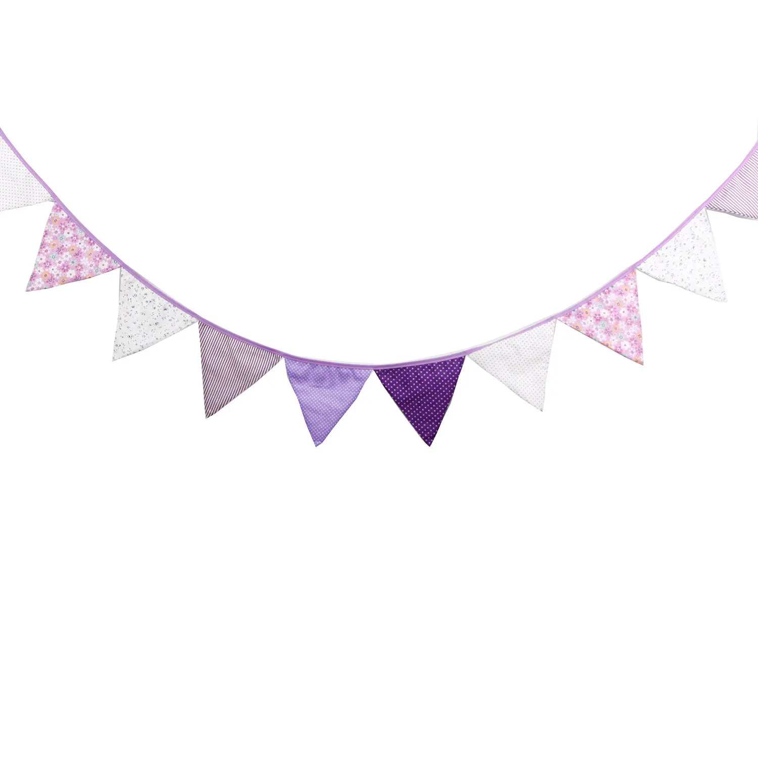 3,2 м 12 флагов фиолетовая хлопковая ткань ручной работы баннер подвесная гирлянда детский душ день рождения бандаж Свадебная вечеринка Декор