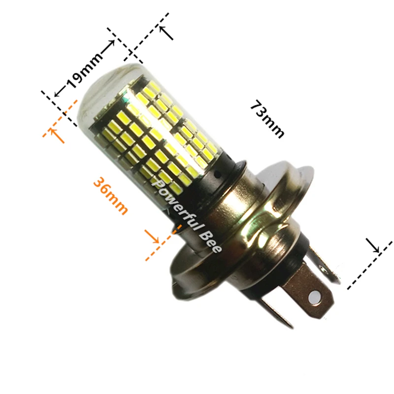 Новые 35 Вт 144SMD Супер Белый светодиодный DC12-80V мотоцикл автомобиль велосипед фары лампы H4/9003/HB2 H6/BA20D Hi/Lo луч