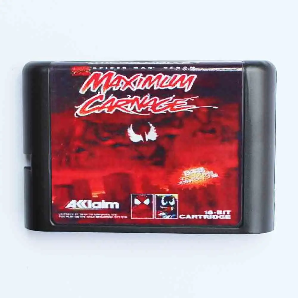 Человек-паук и яд-Максимальная бойня 16 бит MD игровая карта для sega Mega Drive для Genesis - изображение