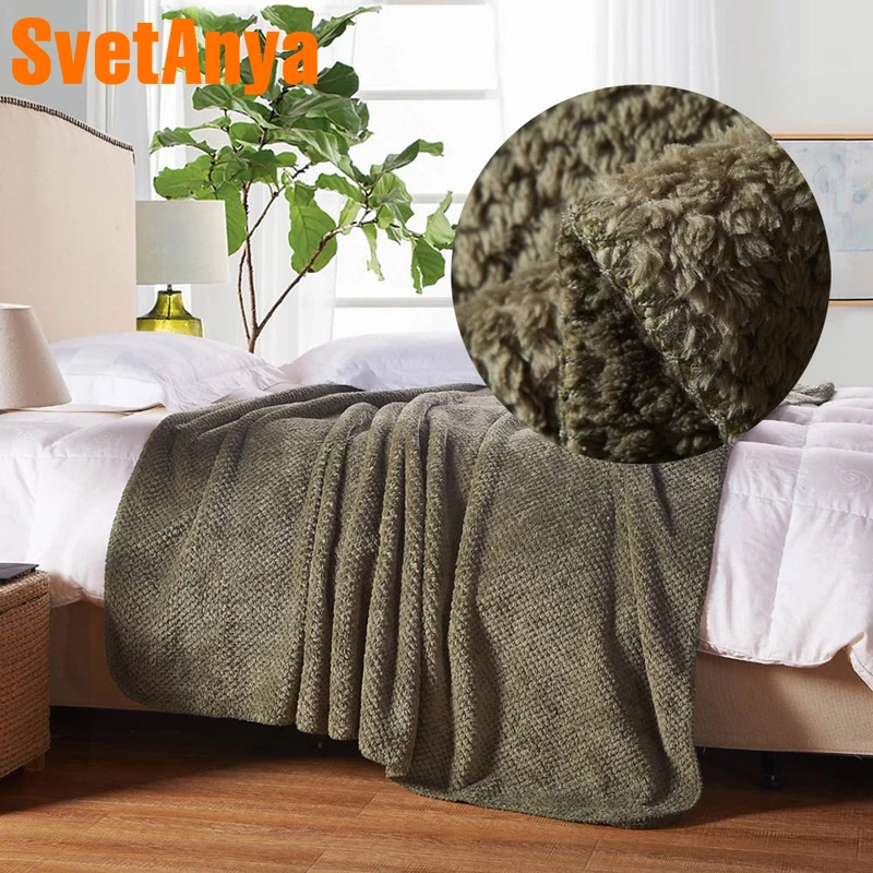 

Svetanya warm Throws Blanket thick Fleece Sheet Solid color 200x230cm 150x200cm 180x200cm