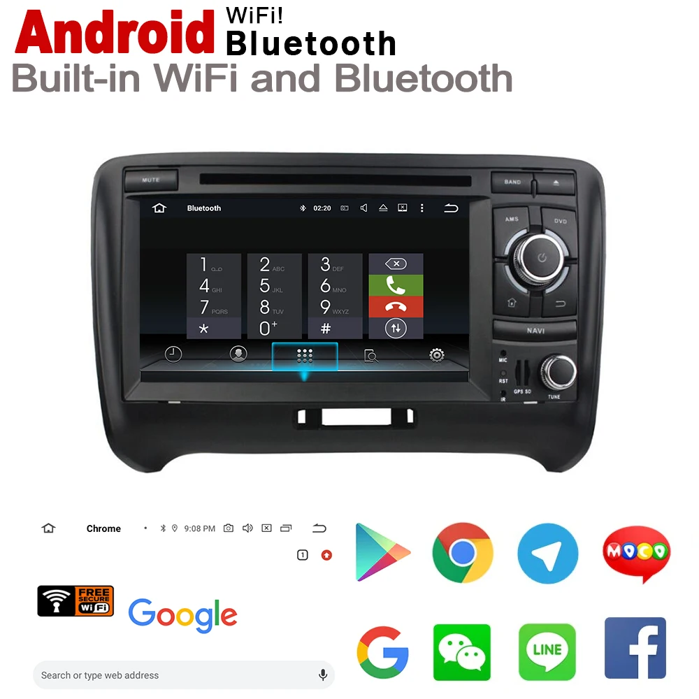 Flash Deal 7 inch 2 Din Android 8.0 up Car DVD Radio Player For Audi TT 8J 2006~2014 MMI GPS Navigation Multimedia System 3