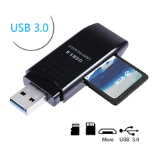 Многофункциональный кардридер Мини Портативный USB3.0 порт высокоскоростной 2 в 1 кардридер для SD TF Micro SD карты настольный ноутбук ПК