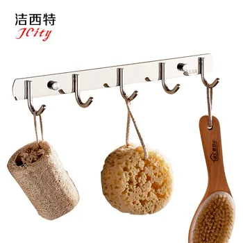 

Modern Polished Silver Clothing Hooks Towel Hook Sus 304 Stainless Steel Clothes Hanger Bathroom Kitchen Towel Rustproof Hook